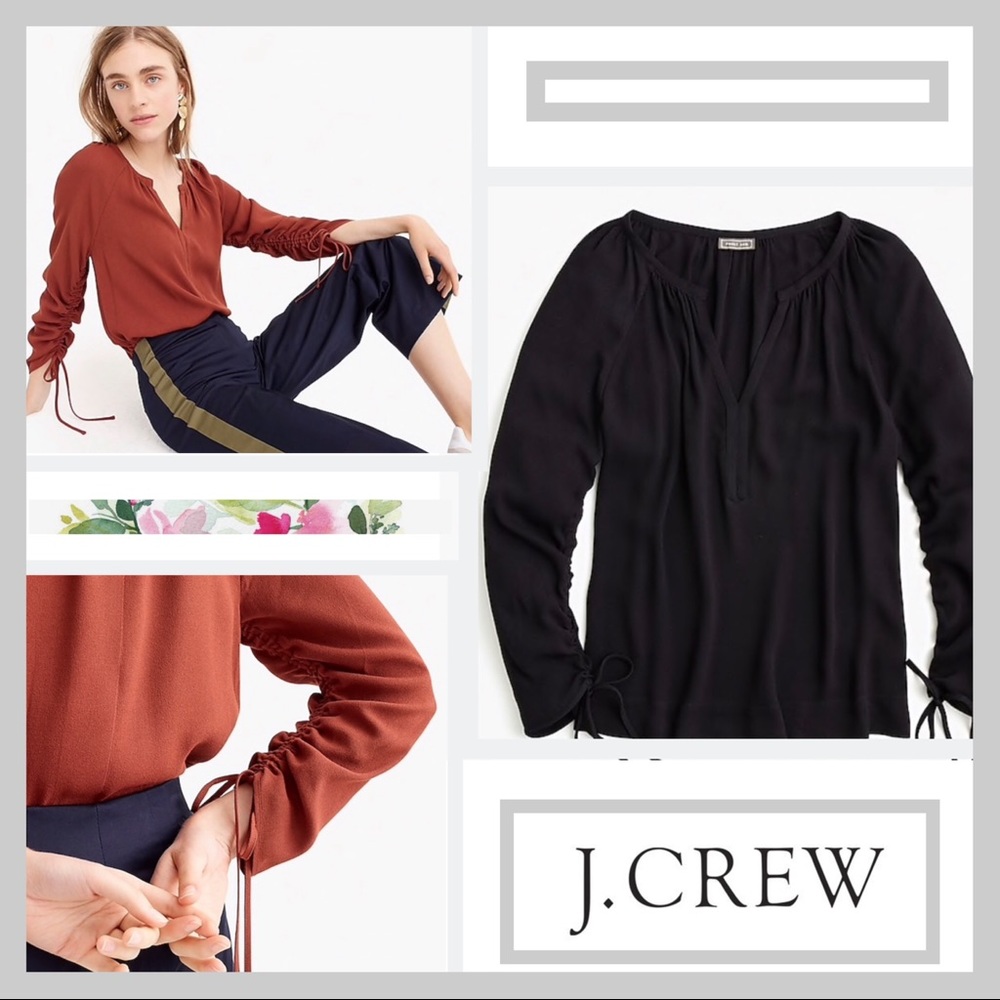🆕 J. Crew Point Sur Drapey Open V Neck Top